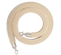 Rope barriers,Velvet Rope, Crowd Control Barriers for Stanchion Posts Queue Pole, Rope Barrier with Silver Plated Hooks, Thick Stanchion Queue Barrier Rope for Carpet Events(Beige,6ft/185cm)