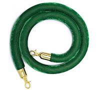 Rope barriers,Velvet Rope, Crowd Control Barriers for Stanchion Posts Queue Pole, Rope Barrier with Silver Plated Hooks, Thick Stanchion Queue Barrier Rope for Carpet Events(Green,8ft/245cm)