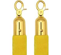 Rope barriers Yellow Queue Barrier Ropes with Gold Plated Hook, Velvet Stanchion Rope 3/4/5/6Ft, Crowd Control Rope, Velvet Rope for Queue Divider, Rope Barrier 1/2/3M, 1.5M Yellow Queue Line Barrier,