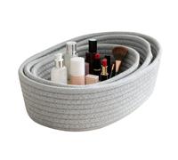 Rope Basket, Cotton Foldable Container Bins for Home and Nursery Storage, Organizer with Lightweight Soft Design, Storage Bin for Baby Diapers Kids Bathroom Pantry Living Room Bedroom