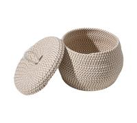 Rope Basket - Covered Round Organizer for Bedroom Vanity | Counter Organiser Basket for Living Room, Bedroom, Bathroom, Entrance, Office
