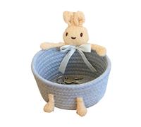 Rope Basket, Space Saving - Woven Containers with Rabbit and Bear - for Children Games Snacks Tools Decor Room Living Room Laundry Room
