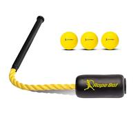 Rope Bat - Ultimate Rope Bat Swing Trainer w/ 3 Soft Training Balls - Baseball & Softball Hitting Trainer, Training Tool, Batting Aid