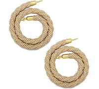 rope belt， Stanchion Rope, Hanging rope khaki column hemp braided, crowd control line obstacle with gold-plated hook(2 Pack,4m/13ft)