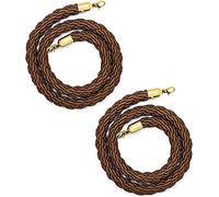 rope belt， Stanchion Rope, Suspended Barrier Brown Column Linen Woven, Queue Control(2 Pack,2.5m/8.2ft)
