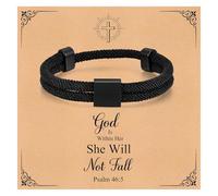 Rope Bracelet for Men Boy - Christian Scripture Bible Verse Rope Bracelets Religious Gift for Teen Boys Kids Teenage，Mens Faith Inspirational Easter Birthday Christmas Jewelry Gifts, no gemstone