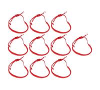 Rope Bracelets Avoids Bad Luck Red 10 Pcs Adjustable Handmade String Bracelets with Workmanship for Women and Men Gift for Family and Friends for Family and Friends