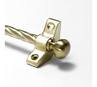 Rope Candy Twist, Set of 13 Stair Carpet Rods, Round Finials, Suitable for Carpet Runners Up to 70 Centimetre Wide. (Satin Brass)