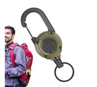 Rope Carabiner - Heavy Duty Clip With Nylon Cord For Outdoor Gear | Secure Locking Mechanism | Retraction Cable L For Hiking Camping And Tool Holding Travel