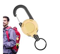 Rope Carabiner - Heavy Duty Clip With Nylon Cord For Outdoor Gear | Secure Locking Mechanism | Retraction Cable L For Hiking Camping And Tool Holding Travel