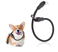 Rope Collar Dog Non-Slip Collar Dog Training Collar, Round Nylon Dog Collar Adjustable No Tension P Collar Soft Adjustable Nylon Training Choke Chain Collar for Pet Outdoor Walking Small Medium Puppy