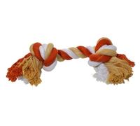 Rope Cotton 2 Knot Dog Toy - Durable chew toy made from natural cotton with a tough two-knot design, perfect for tugging, chewing, and active play. Ideal for dogs, 33cm in size, bright orange color.