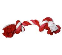Rope Cotton 2 Knot Minty Dog Toy - Durable chew toy made from natural cotton with a strong two-knot design, ideal for tugging, chewing, and play. Jumbo 37cm size in red, suitable for large breed dogs.