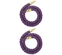 Rope Divider Stanchion Barrier Rope, Pack Of 2 Crowd Control Ropes Multicolor 60-305cm(Purple,10Ft/305Cm)