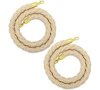 Rope Divider Stanchion Barrier Rope, Twisted Rope Barrier For Posts With Hooks Multicolor 3.3-6.5 Ft Pack Of 2(D,6.5Ft/200Cm)