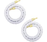 Rope Divider Stanchion Barrier Rope, Twisted Rope Barrier For Posts With Hooks Multicolor 3.3-6.5 Ft Pack Of 2(C,3.3Ft/100Cm)