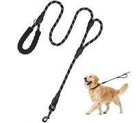 Rope Dog Lead, Reflective Dog Leads 2 Handle with Double Padded Handles, Strong Long Lead for Small & Medium Dogs, for Outdoor Walking Training Activities, 360°O-Ring, 5Feet/1.2m