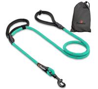 Rope Dog Lead, Strong Leash, 2 Padded Handles 5 FT - Medium, Large Dogs - Reflective, Weather Resistant.