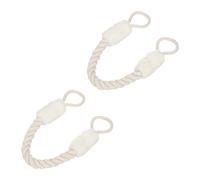 Relaxdays Rope Door Stoppers, Set of 2, 60 cm Long, Handle Blocker, Protection for Kids & Pets, Maritime, Cream/White, Cotton