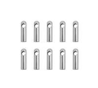 Rope End Caps 10/100pcs Silver Stainless Steel Clasps Hooks Cords End Caps Cord DIY Jewelry Making Clasp Bracelet Accessories 1mm-4.5mm(Silver 1.5mm,10pcs)