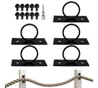 Rope Fence Support Bracket Kit, Stainless Steel Jute Rope Holder with Screws and Socket for Stair Railing, Deck Fencing, Decorative Hanger (5 Pieces)