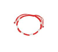 Rope,Handmade Bracelets, Silver,Red Rope Woven with S925 Silver Carved Beads Adjustable Ethnic Jewelry Gift for Women Men Girl Unisex