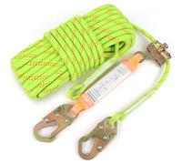 Rope Harness Safety Lanyard 50FT Fall Protection Vertical Roofing Rope with Grab Snap Hooks Shock Absorber Safety Ropes Tree Climbing Line Kit Heavy Duty Roof Safety Equipment