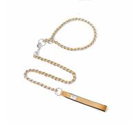 Rope Harnesses Dog Lead Dog Leads for Medium Dogs Dog Leash for Small Dogs Chain Buckle Button Drawstring Hook and Loop Pull on Anti-bite Stainless Steel (L,Yellow 1)