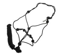 Rope Horse Halter Black Polyester for Training and Safety Use | Portable, Lightweight, Wear-resistant Design, Field Safe Headcollar for Horses, Easy Carry Black Tack