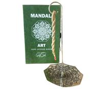 Rope Incense & Silver Plated Mandala Holder Set - Aromatic & Spiritual