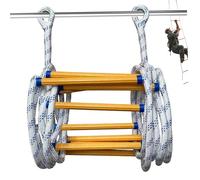 Rope Ladder 10ft Large Load Capacity Fire Escape Ladder with Hooks Non-Slip Heavy Duty Nylon Emergency Rope for Climbing Training RescueRope