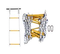 Rope Ladder Fire Escape Ladders 2-6 Storey Portable Fire Evacuation Safety Ladder with Hooks, 3m 5m 8m Nylon Home Climbing Ladder for Indoor/Outdoor, Easy to Use(Size:3m)