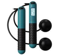 Rope Less Jump Rope Weighted - Digital Jump Counter Trainer, Ball Bearing Exercise Skipping System, Cordless Fitness Speed Jumper, Portable Calorie Workout Equipment For Men Women Cardio Training
