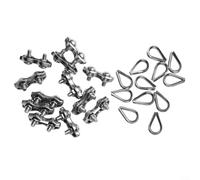 Rope Management Essentials 12PCS Duplex Clamps and Wire Thimbles Made of 304 Stainless Steel (M2)