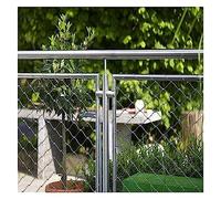 Rope Mesh,Galvanised Fence Wire Flexible Stainless Steel Netting, 3mm Diameter, Hole 10cm, Impact Resistance, Stair Balcony Boundary Decor Protection Net (1x1m)(Spacing 10cm)