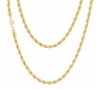 Rope Necklace for Men Women 316L Stainless Steel Twisted Link Chain for Men Gold Silver Black Hypoallergenic Waterproof Jewelry Gift for Him and Her 3mm 4mm 5mm