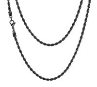 Rope Necklace for Men Women 316L Stainless Steel Twisted Link Chain for Men Gold Silver Black Hypoallergenic Waterproof Jewelry Gift for Him and Her 3mm 4mm 5mm