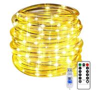 Rope Pipe String Lights,KINGCOO Waterproof 12M 120LED Copper Wire Tube Fairy Lights USB Powered with Remote Timer for Outdoor Indoor Garden Wedding Christmas Party Camping Tent Decoration (Warm White)