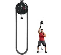Rope Pull Exercise Machine: Endless Rope Trainer With Adjustable Friction (Up To 20kg), High-Density Rope & Steel Pulley, Ideal For HIIT, Grip Strength, And Conditioning(Black)