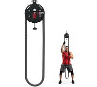 Rope Pull Exercise Machine: Endless Rope Trainer With Adjustable Friction (Up To 20kg), High-Density Rope & Steel Pulley, Ideal For HIIT, Grip Strength, And Conditioning(Black+Red)
