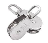 Rope Pulley 4PC Stainless Steel Single Pulley Block M15 M20 M25 M32 for Rope for Clothesline, Garage, Tent, Outdoor(M32)