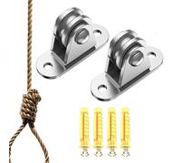 Rope Pulleys for Lifting | Robust Silent Tensioner | Stainless Steel Heavy Duty Pulley | for DIY Projects Ceiling Garage Storage Kayak Jack Wall Mounted Camping