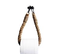 Rope Roll Paper Towel Holder,Decorative Curtain Holdback with Iron Metal Hook,Rope Towel Rack for House Cabin Camper Farmhouse Decor,9.4" Length (Black)