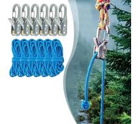 Rope Roller Cam Lock Tensioner, Cord And Rope Tightening Tool, Cable Puller Tool with Accessory Cord, Carry Case Ropes Cam Knot Tying Tool for Outdoor, Camping & Boating (6 Rope Tensioners + 6 Rope)