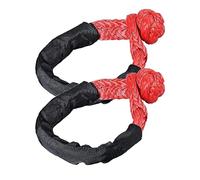 Rope Shackle Synthetic Car Flexible Shackles 38,000lbs Recovery Ring Trailer Tow Strap Pull 17t Car Broke Down Winch Accessories(2 Pieces)