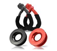 Rope Shackle Synthetic Car Flexible Shackles 55000lbs Recovery Ring Trailer Tow Strap Pull 17t Broke Down Winch Accessories Strong Resilience(2 Sets)