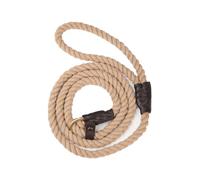 Rope Slip Lead for Dogs Strong Roped Training Slip Leash Pet Puppy Adjustable Cotton Leads (Beige)