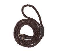 Rope Slip Lead for Dogs Strong Roped Training Slip Leash Pet Puppy Adjustable Cotton Leads (Brown)