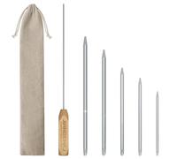 Rope Splicing Tool Kit, Rope Splicing FID Kit for Double Braid Eye Line,Aluminum Line Braiding Set Tool Include 5 Sizes Fids-1/4, 5/16", 3/8",7/16" 1/2" and 1pcs Pusher