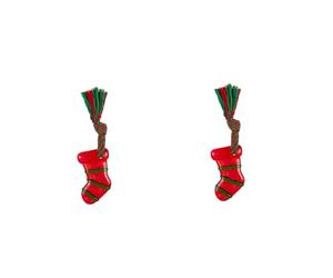 Rope Stocking Toy - Red - Get Your Pooch Involved in The Christmas Fun with This Rope Stocking Toy - Perfect for Holding Their Presents in On Christmas Morning - Pack of 2